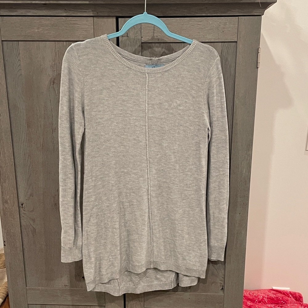 Joan Vass Gray Crew Neck Sweater